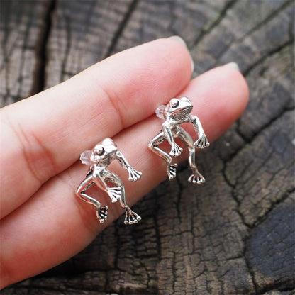 Cute Frog Earrings For Women Girls Animal Gothic Stud Earrings Piercing Female Korean Jewelry Brincos