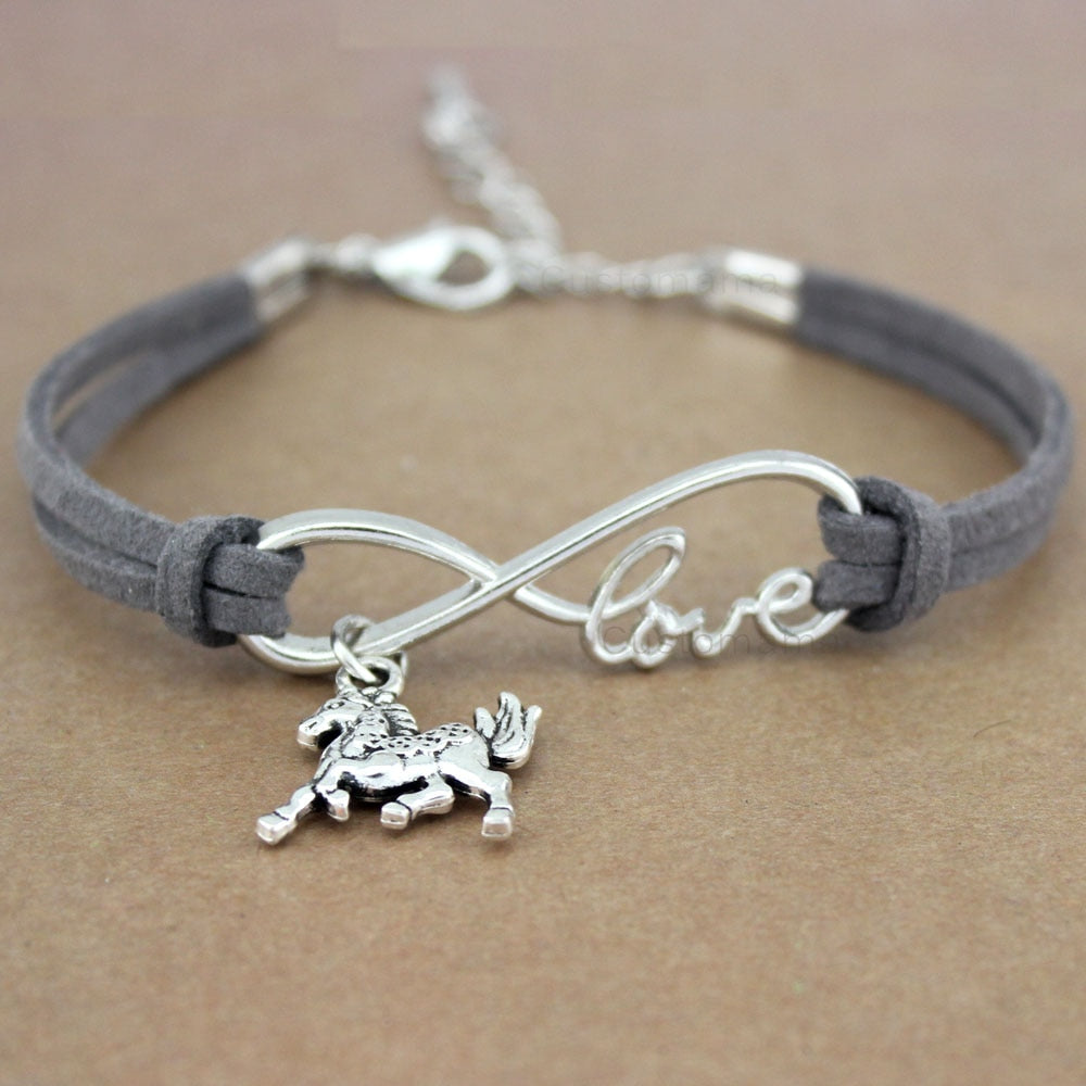 Dog Paws Best Friends Heart Unicorn Animal Infinity Love Charm Bracelets  Jewelry Women Men Girl Boy Unisex Gift 20 Colors