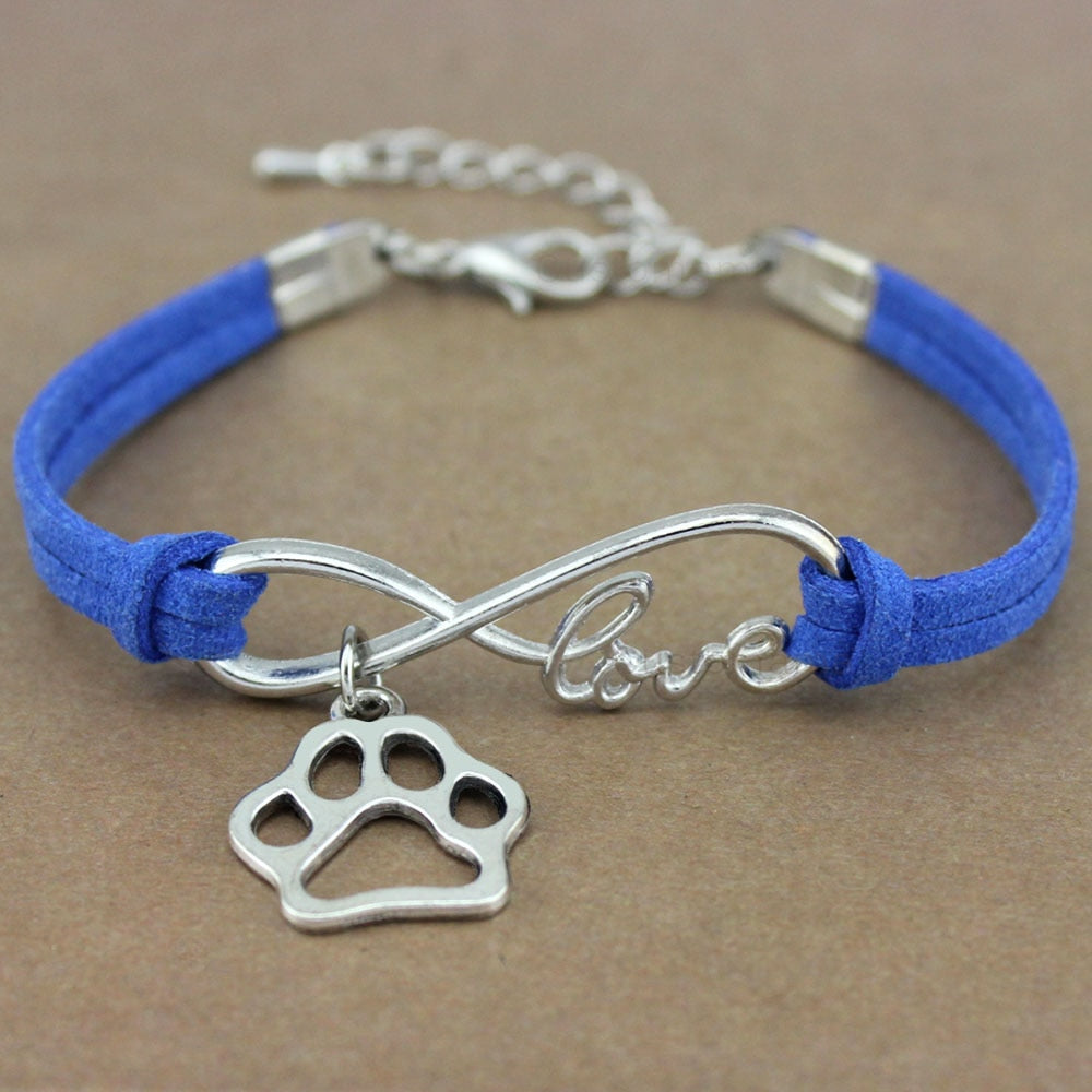 Dog Paws Best Friends Heart Unicorn Animal Infinity Love Charm Bracelets  Jewelry Women Men Girl Boy Unisex Gift 20 Colors