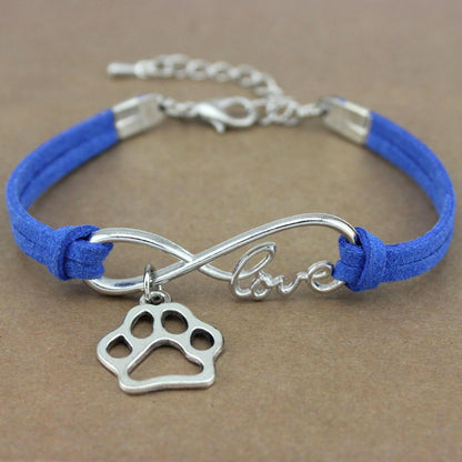 Dog Paws Best Friends Heart Unicorn Animal Infinity Love Charm Bracelets  Jewelry Women Men Girl Boy Unisex Gift 20 Colors