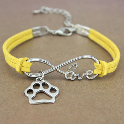 Dog Paws Best Friends Heart Unicorn Animal Infinity Love Charm Bracelets  Jewelry Women Men Girl Boy Unisex Gift 20 Colors