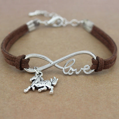 Dog Paws Best Friends Heart Unicorn Animal Infinity Love Charm Bracelets  Jewelry Women Men Girl Boy Unisex Gift 20 Colors