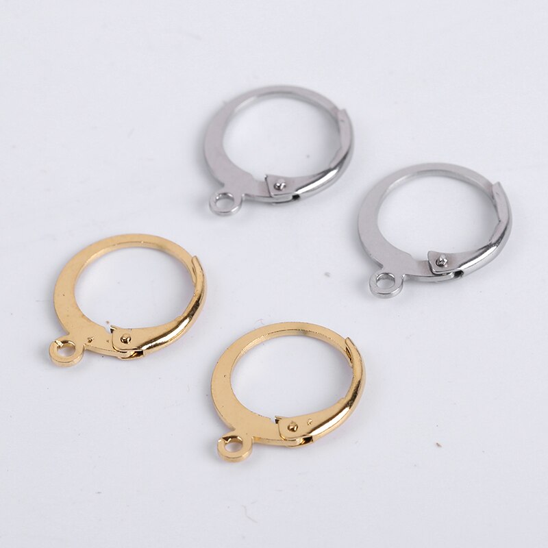 20-50Pcs/Lot 14x12mm Stainless Steel Diy French Earring Hooks Wire Settings Base Hoops Earrings Accessories For Jewelry Making