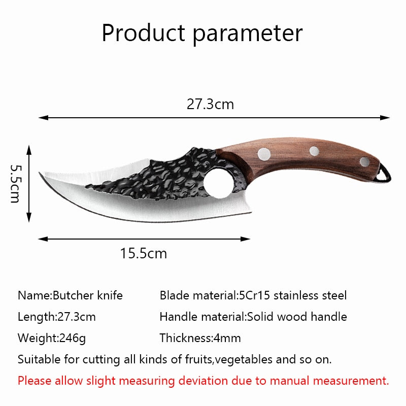 6&#39;&#39; Meat Cleaver Butcher Knife Stainless Steel Hand Forged Boning Knife Chopping Slicing Kitchen Knives Cookware Camping Kinves