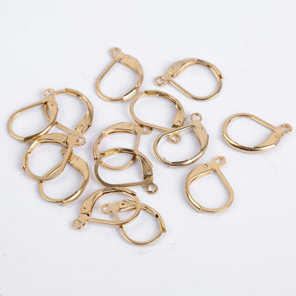 20-50Pcs/Lot 14x12mm Stainless Steel Diy French Earring Hooks Wire Settings Base Hoops Earrings Accessories For Jewelry Making