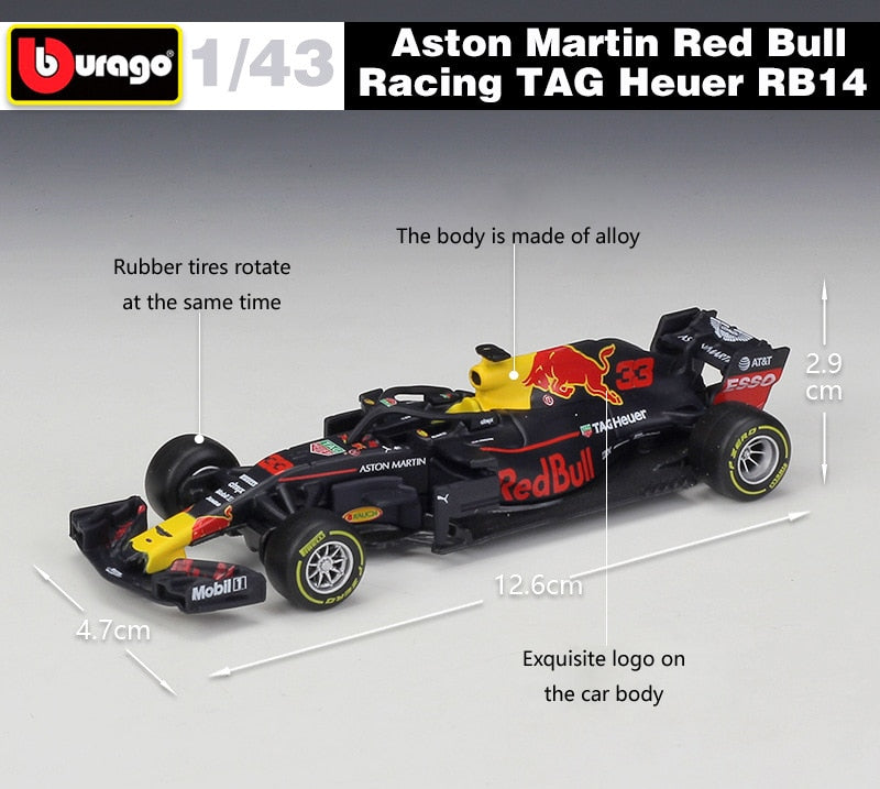 2022 Bburago RB18 Diecast 1:43 Car Red Bull Racing F1 Car Infiniti Racing Model Alloy Toy Formulaed One Car Collection Kid Gift