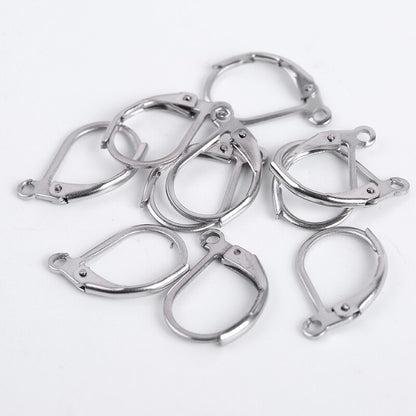 20-50Pcs/Lot 14x12mm Stainless Steel Diy French Earring Hooks Wire Settings Base Hoops Earrings Accessories For Jewelry Making