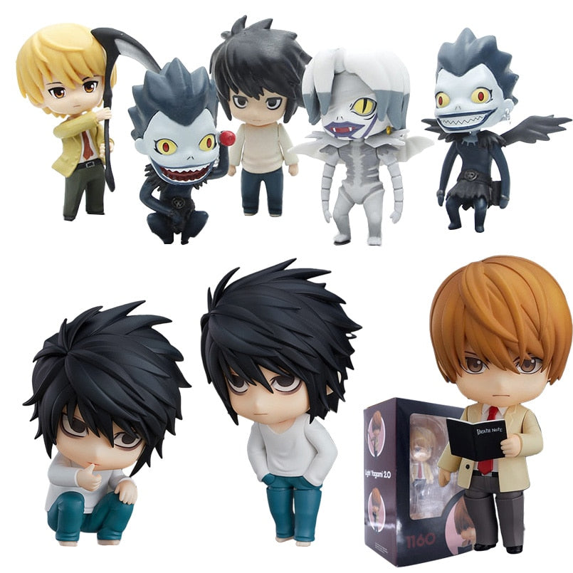 5pcs/set Q Anime DEATH NOTE Figure 1200# L Lawliet Action Figure Death Note 1160# Yagami Light Death Lawliet Figurine