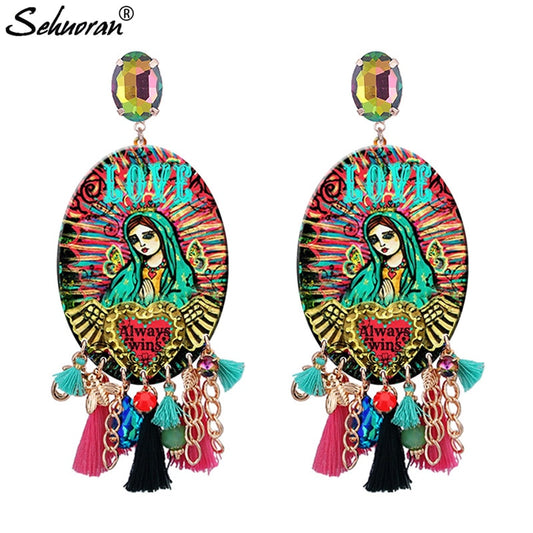 Sehuoran Angel Aretes Pendients Tassel Earrings For Woman 2018 New Trendy Element Statement Earrings Oorbellen Fashion Jewrly